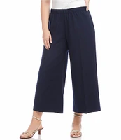 Karen Kane Plus Size High-Rise Cropped Wide-Leg Pull-On Pants