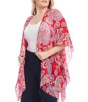 Karen Kane Plus Size Printed Open-Front Jacket