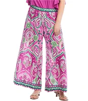 Karen Kane Plus Size Printed Wide Leg Pull-On Pants