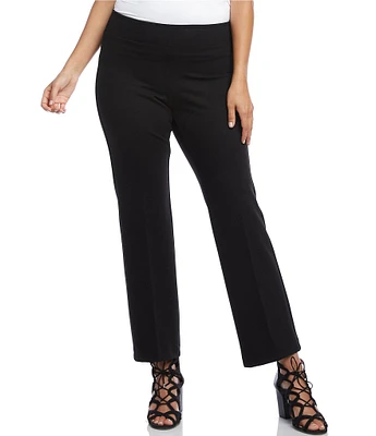 Karen Kane Plus Size Wonder Knit Slim Straight Ankle Pants