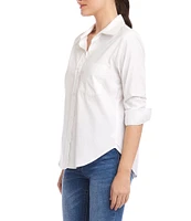 Karen Kane Point Collar 3/4 Sleeve Woven Shirt