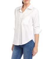 Karen Kane Point Collar 3/4 Sleeve Woven Shirt