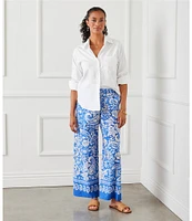 Karen Kane Point Collar 3/4 Sleeve Woven Shirt