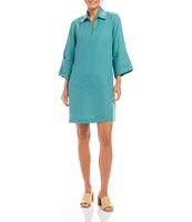 Karen Kane Point Collar Wide Cuffed Sleeve Shift Dress