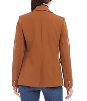 Karen Kane Ponte Knit Notch Lapel Neck Long Sleeve Blazer