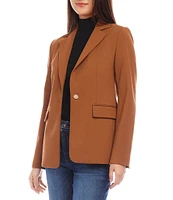 Karen Kane Ponte Knit Notch Lapel Neck Long Sleeve Blazer