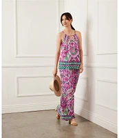Karen Kane Printed Keyhole Neck Sleeveless Tank Top