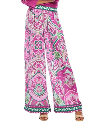 Karen Kane Printed Wide-Leg Pull-On Pants