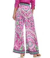 Karen Kane Printed Wide-Leg Pull-On Pants