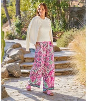 Karen Kane Printed Wide-Leg Pull-On Pants