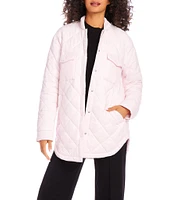 Karen Kane Quilted Collared Long Sleeve Coat