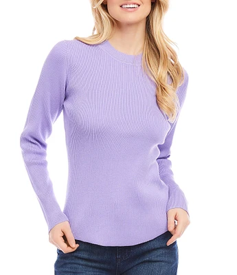 Karen Kane Ribbed Crew Neckline Long Sleeve Top