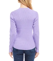 Karen Kane Ribbed Crew Neckline Long Sleeve Top