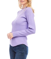 Karen Kane Ribbed Crew Neckline Long Sleeve Top