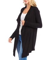 Karen Kane Ribbed Open Long Sleeve Cardigan