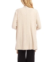 Karen Kane Ribbed Open Long Sleeve Cardigan