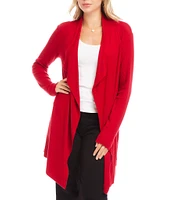 Karen Kane Ribbed Open Long Sleeve Cardigan