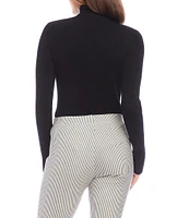 Karen Kane Ribbed Turtleneck Long Sleeve Sweater