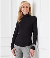 Karen Kane Ribbed Turtleneck Long Sleeve Sweater