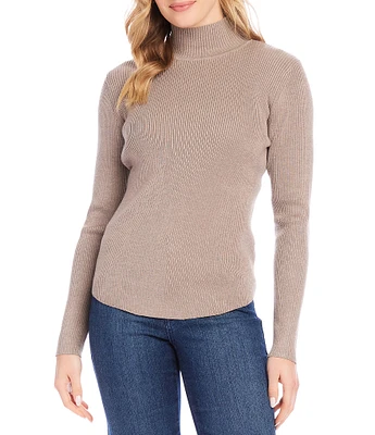 Karen Kane Ribbed Turtleneck Long Sleeve Sweater