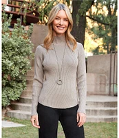 Karen Kane Ribbed Turtleneck Long Sleeve Sweater