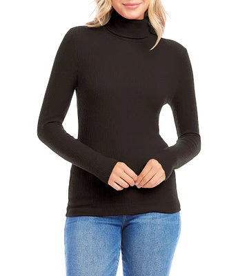 Karen Kane Ribbed Turtleneck Long Sleeve Top