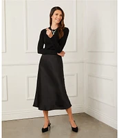 Karen Kane Satin Midi A-Line Skirt