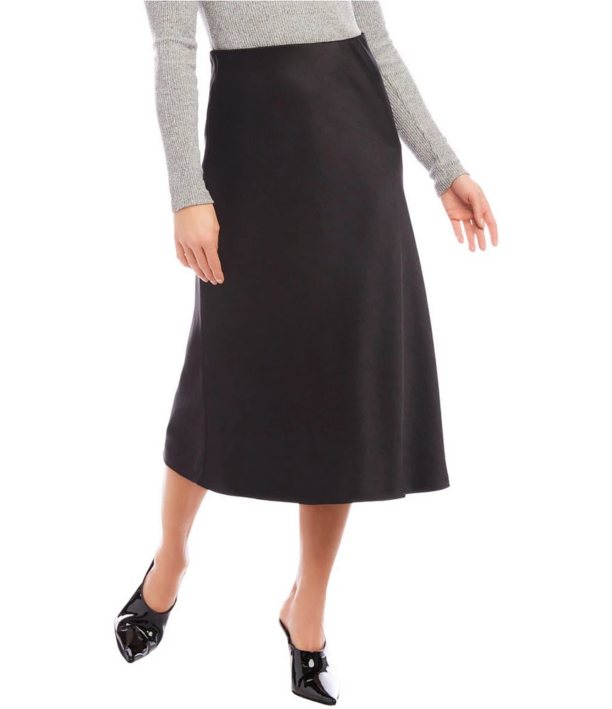 Karen Kane Satin Midi A-Line Skirt