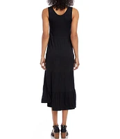 Karen Kane Scoop Neck Sleeveless Tiered Midi Dress