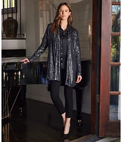 Karen Kane Sequin Duster Open Long Sleeve Cardigan