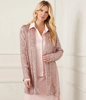 Karen Kane Sequin Duster Open Long Sleeve Cardigan