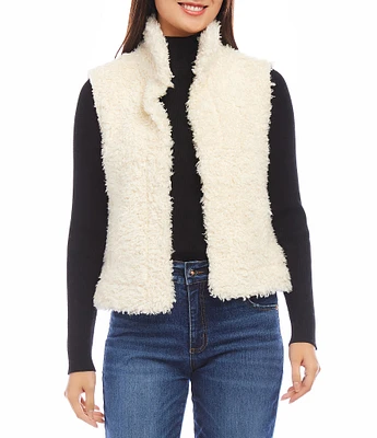 Karen Kane Shearling Collar Sleeveless Vest