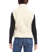 Karen Kane Shearling Collar Sleeveless Vest