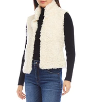 Karen Kane Shearling Collar Sleeveless Vest