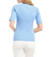 Karen Kane Short Sleeve Ribbed Cardigan
