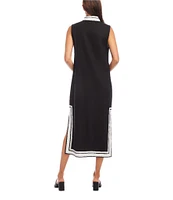 Karen Kane St. Tropez Sleeveless Contrast Trim Midi Dress