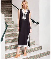 Karen Kane St. Tropez Sleeveless Contrast Trim Midi Dress