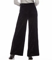 Karen Kane Stretch Crushed Velvet Wide Leg Pants