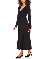 Karen Kane Stretch Monroe V-Neck Long Sleeve Dress