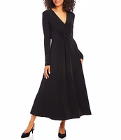 Karen Kane Stretch Monroe V-Neck Long Sleeve Dress