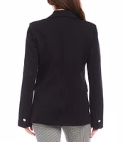 Karen Kane Stretch Ponte Knit Notch Collar Long Sleeve Blazer