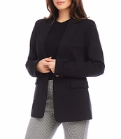 Karen Kane Stretch Ponte Knit Notch Collar Long Sleeve Blazer