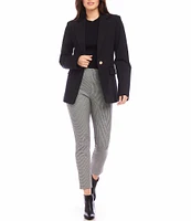 Karen Kane Stretch Ponte Knit Notch Collar Long Sleeve Blazer