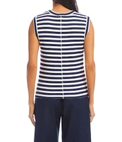 Karen Kane Stripe Crew Neck Tank