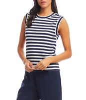 Karen Kane Stripe Crew Neck Tank