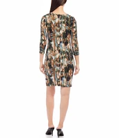 Karen Kane V-Neck 3/4 Sleeve Stretch Dress