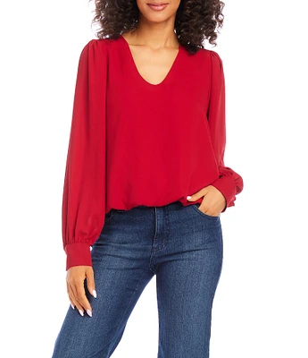 Karen Kane V-Neck Puff Sleeve Top