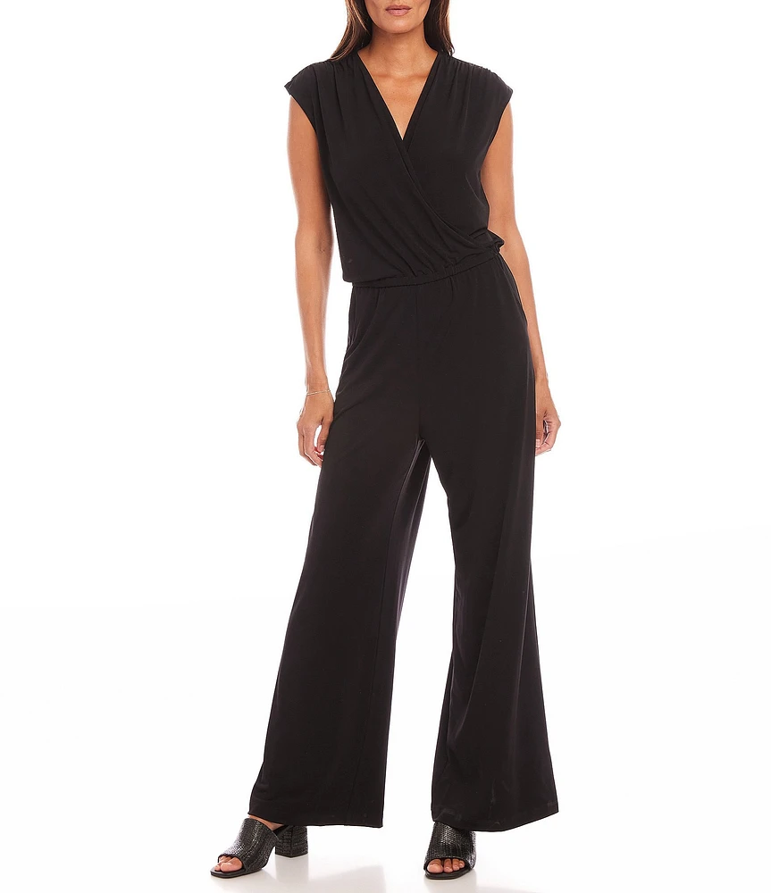 Karen Kane V-Neck Sleeveless Travel Jersey Jumpsuit