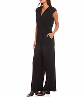 Karen Kane V-Neck Sleeveless Travel Jersey Jumpsuit
