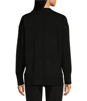 KARL LAGERFELD PARIS #double;Bonjour#double; Mock Neck Long Sleeve Sweater